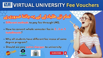 Virtual University Semester Fee Voucher Update 2024 | Convert fee into installment | payment Methods
