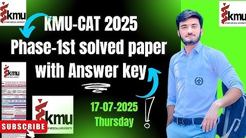 KMU-CAT 2025 Phase 1st paper key