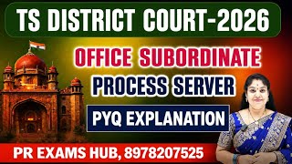 TS District Court 2026 | Office Subordinate & Process Server Static GK PYQs | PR EXAMS HUB |
