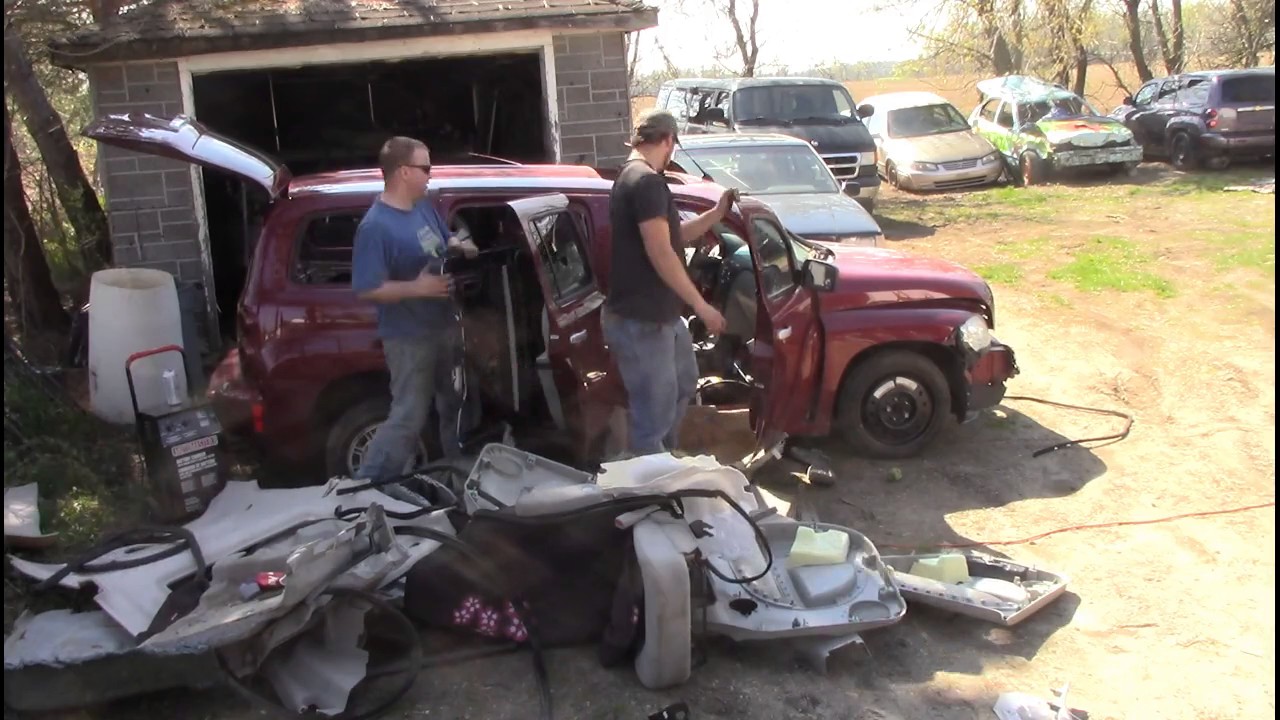 2006 hhr demolition derby car part one strip the car !!! YouTube