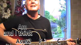 I Think It&#39;s Going To Rain Today - GUITAR LESSON play-along chords and lyrics (Randy Newman cover)