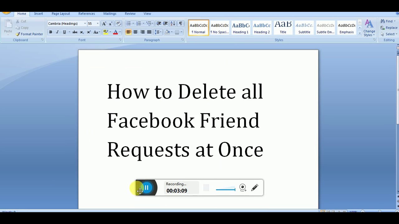 how to remove friend request on facebook profile