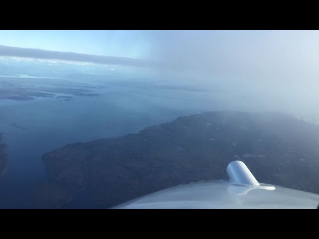 Evening flight into Bella Bella, BC