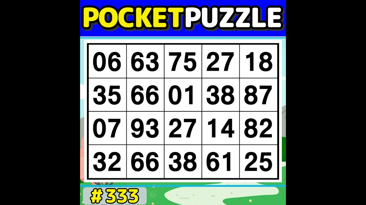 【Pocket Puzzle】 Perfect for daily brain exercises! 《Number Search|Brain training》 #333