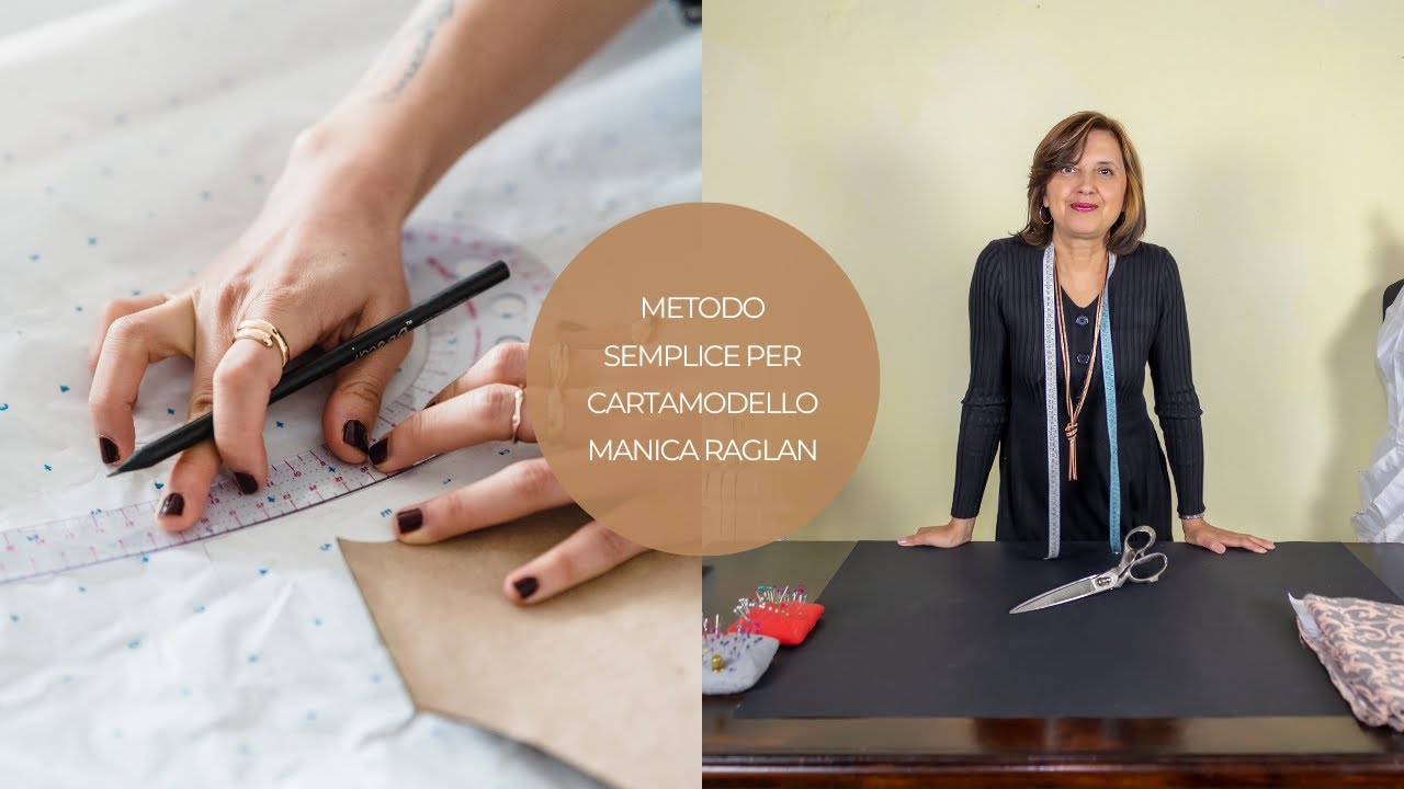 Metodo semplice, per cartamodello manica raglan