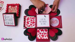 3 Layered Red Heart Explosion Box