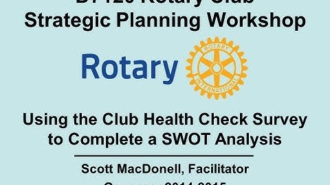 Strategic Planning Workshop - Part 5 - Using the Club Health Check Survey to Do a SWOT Analysis