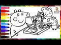 Dibuja y Colorea A Mamá Pig, Peppa Pig Y George Pig En El Día De La Madre 🐷🌷❤️👩‍👧‍👦