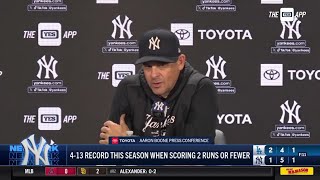 Aaron Boone on 2-1 loss in 11 innings to Dodgers
