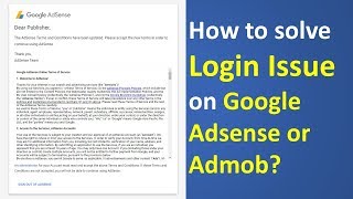 How to solve Login Issue on Google Adsense or Admob When Terms and Condition message appears