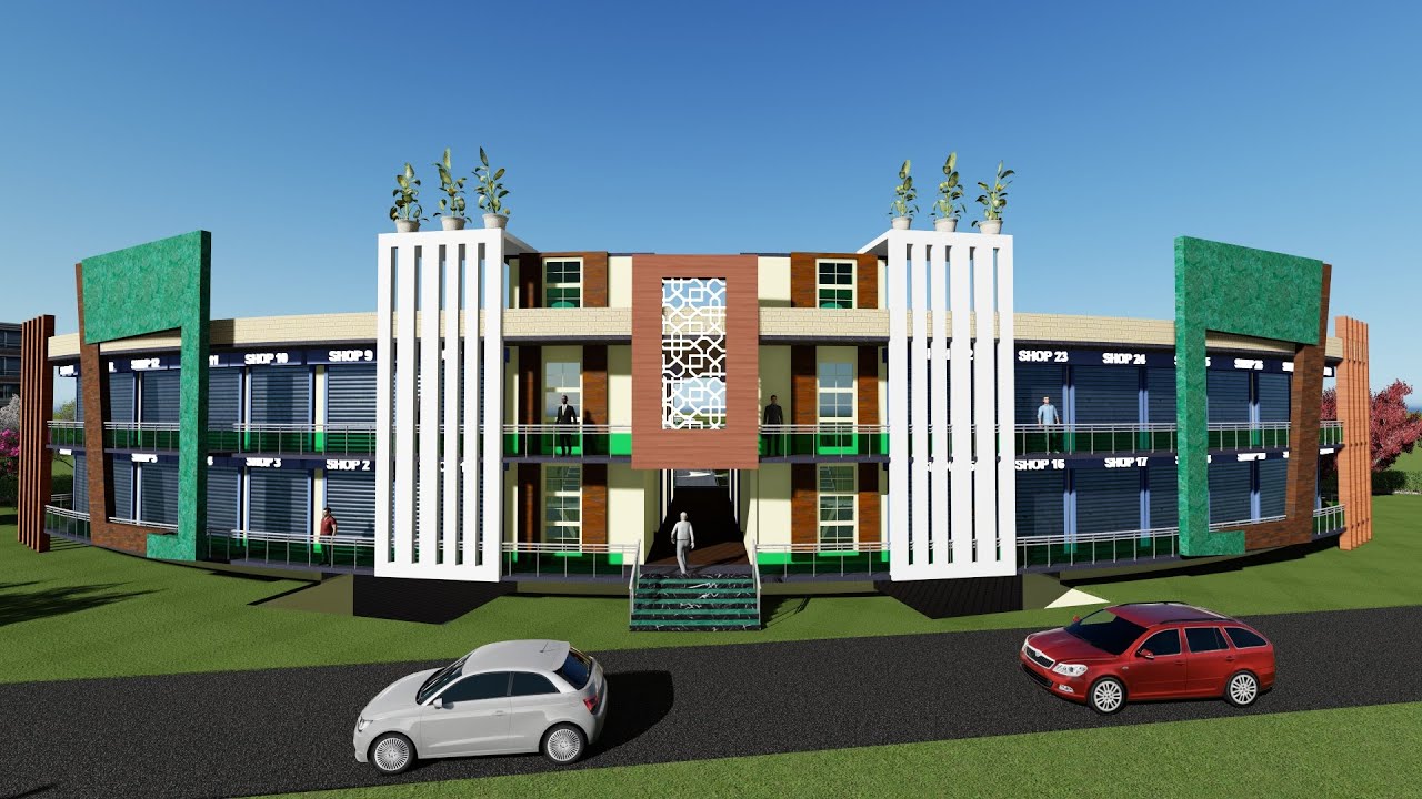 Commercial Market Building Pan || Complex Shop Plan