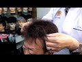 Process of making handmade wig with human hair. Korean toupee making factory