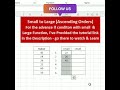 Excel Small to Large Sort in 20 Seconds | small to large | #small ,#top ,#shortsfeedviral
