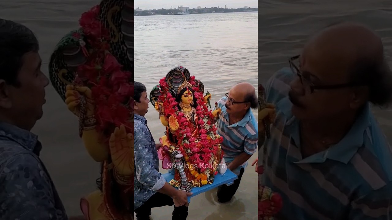 Manasha Idol Immersion 2023  Babughat Kolkata  Manasha Puja 2023  youtubeshorts