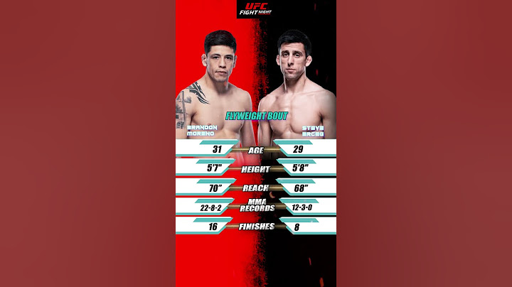 Here is the tale of the tape for the Flyweight Bout Brandon Moreno vs Steve Erceg. #ufcfightnight