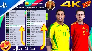 ★😍⚽ PES 2021 - Option File - PS4 / PS5 Classic & Legends - SPAIN & BRAZIL - 100% Real Faces ! ⚽😍★