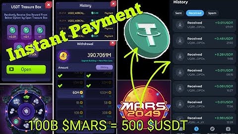🤑 Telegram Instant Payment Bot ||😱 Mars2049 Bot Live Payment Proof || 💎 Instant Withdraw Proof || 🤩