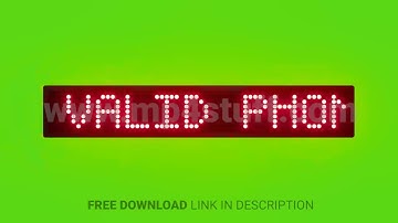 Please Enter Valid Phone Number Scrolling Red Dot Matrix LED Text Animation on Green Screen Seamless