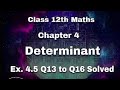 Class 12 Maths Ex 4.5 NCERT Solutions (Q13 to Q16) | Determinants Easy Method | 12Th MATH VIBE 