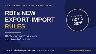RBI Export Import Regulations 2026  with effect from 1st October 2026