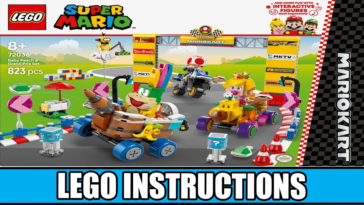 BABY レジメンタルチェロアップリケ セットアップ LEGO Instructions - Super Mario - 72036 - Baby Peach & Grand Prix