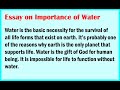 Essay on Importance of Water in English | Essay on Save Water in English | Essay on Uses of Water