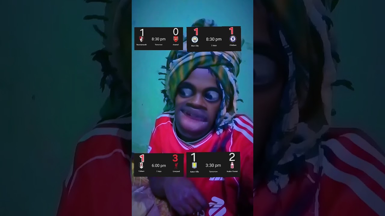 bornmoth vs arsenal, Manchester city vs Chelsea, astonvilla vs forest,  Fulham vs Liverpool