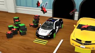 Learn Shapes with Police Truck   Rectangle Tyres Assemby   Cartoon for Kid 3D Fire Truck Part #5