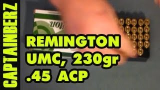 45 ACP Remington UMC (230gr, FMJ) - YouTube