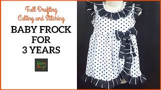 Watch for 3 year baby girl dress drafting cutting and stitching. hi
sewist, today we are making a frock with drafting, stitching ...