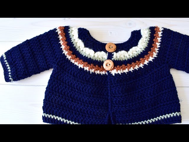 How to crochet a childrens cosy sweater / cardigan - The Autumn Sweater