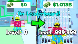 I Built A Max Level Arcade Empire! Made 1 Billion Cash & On 3rd Leaderboard! Roblox