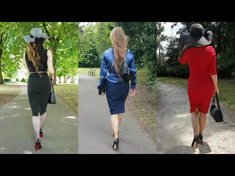 Walking compilation | Walking outside the office tight skirts and dresses