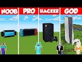 GAME CONSOLE BASE HOUSE BUILD CHALLENGE - Minecraft Battle: NOOB vs PRO vs HACKER vs GOD / Animation