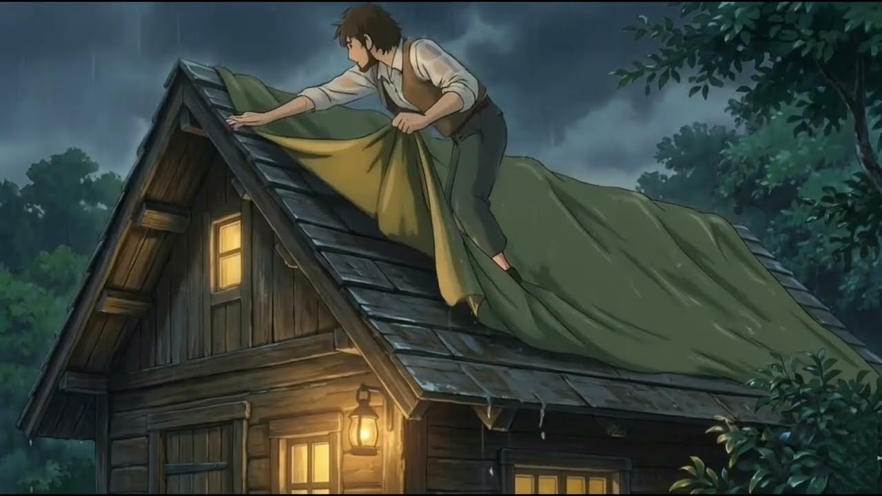 Cozy rainy day in a forest treehouse 🍃 | ghibli-style relaxation