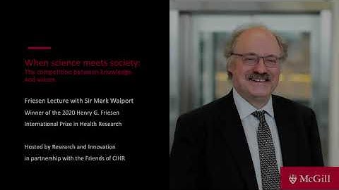 Friesen Lecture 2021 with Sir Mark Walport
