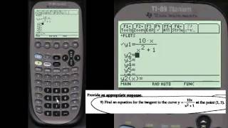 Graphing Equation to a Tangent on TI-89 | Every Step Calculus