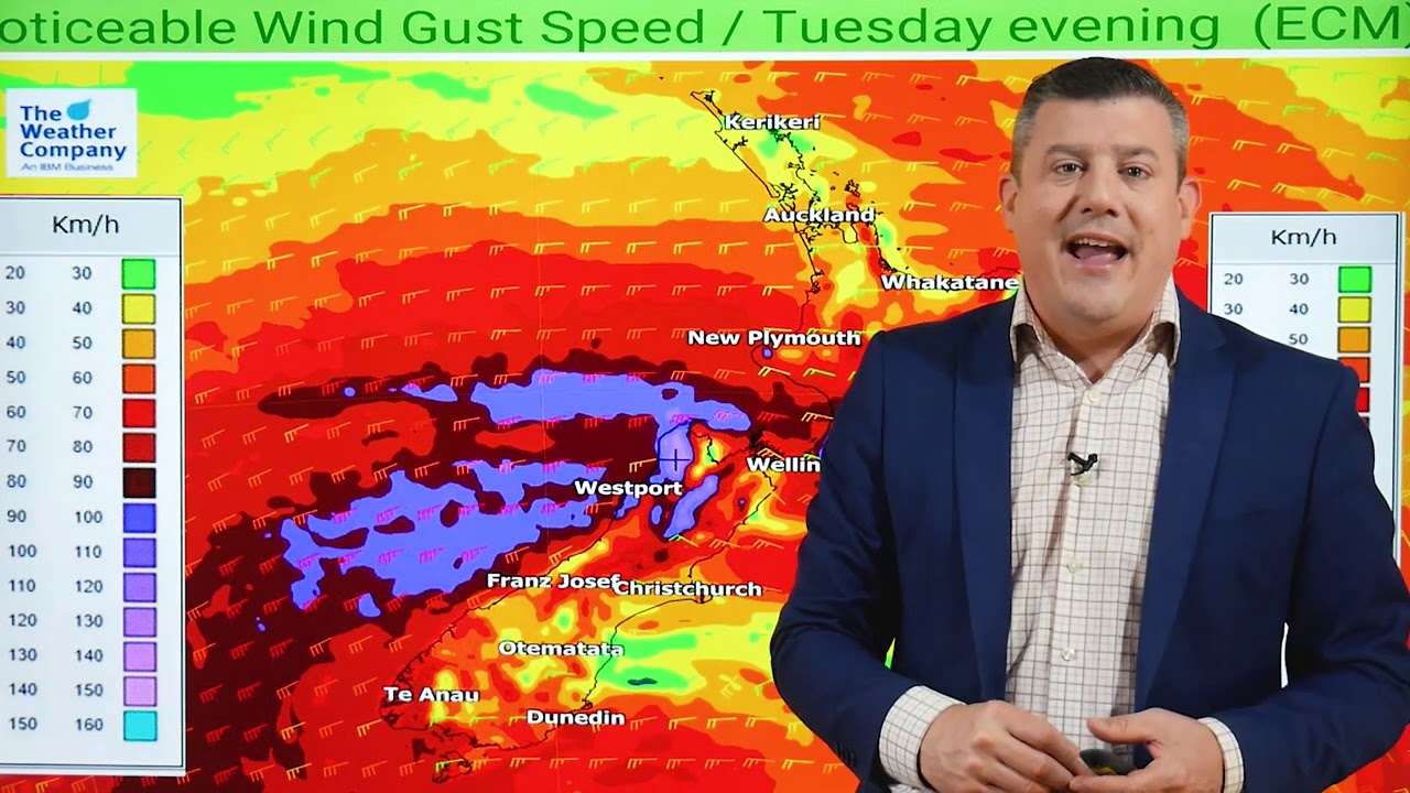 Severe gales as spring blast hits New Zealand (15/09/20) - YouTube