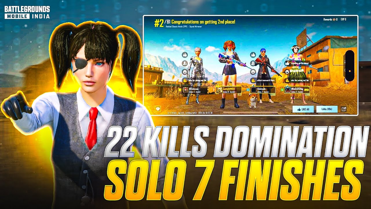 Solo 7 Kills In Bgis Grind Scrims 🚀 || Miramar Domination🔥|| 22 Kills ️ ...