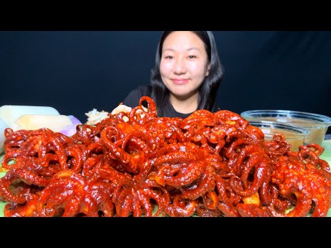 Extremely Spicy Korean Stir Fry Baby Octopus Easy Recipe And Delicious With Rice Mukbang