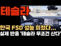 [테슬라 전망] 한국 FSD 성능 미첬다... 실제반응 '테슬라 무조건 산다!' 오늘 밤 마지막 300$구간 무조건 쓸어담으세요!