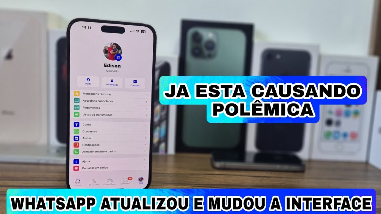 WHATSAPP ATUALIZOU e alterou a interface das configurações! Esta ...
