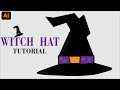 WITCH HAT FOR HALLOWEEN|| ADOBE ILLUSTRATOR TUTORIAL|| EASY TUTORIAL||