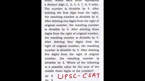 2022/08 __ CSAT PYQ 2022 __ An Identity Card has the number ABCDEFG, not necessarily in that order..