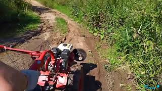 ПОКАТУШКИ НА МОТОБЛОКЕ. Переезжаем с одного участка на другой.RIDES ON A MOTOR-BLOCK. 骑在电机块。