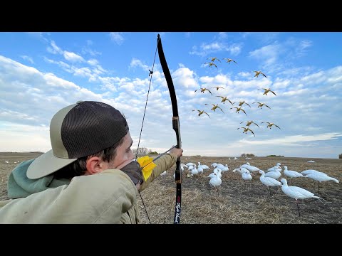 Snow GOOSE HUNTING Using a RECURVE BOW! (160 BIRD HUNT)