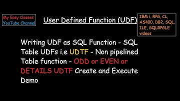 Create DB2 SQL UDTF in AS400 IBM i - Non pipelined UDTF -Create SQL UDTF using RUNSQLSTM