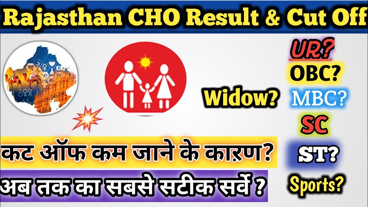 CHO Rajasthan Cutoff 2020|| Rajasthan CHO result ||All category CHO Cut off