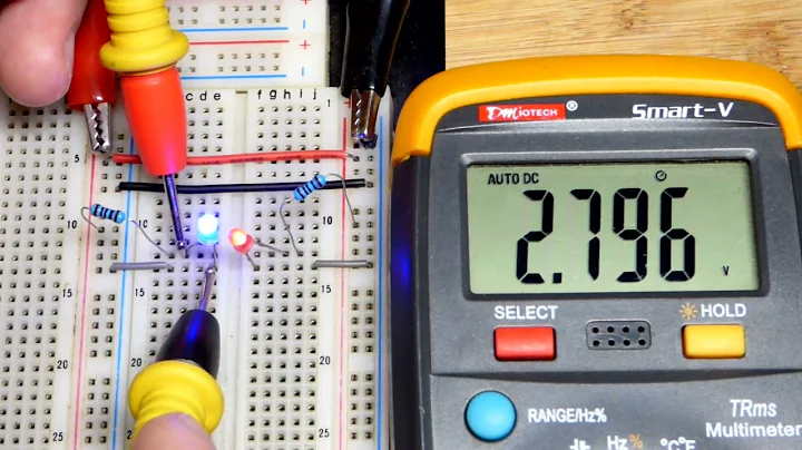 How to multimeter measure series LED and resistor circuit voltages learning electronics shorts 6
