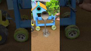 😱 Real Working Mini Tractor Making Cement Pillar | Amazing DIY Construction Machine 🚜#shorts
